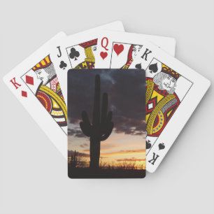 Saguaro Sunset III Arizona Desert Landscape Playing Cards