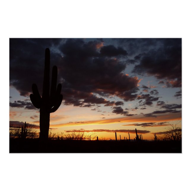 Saguaro Sunset III Arizona Desert Landscape Poster (Front)