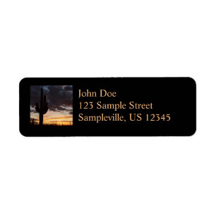 Saguaro Sunset III Arizona Landscape Return Address Label