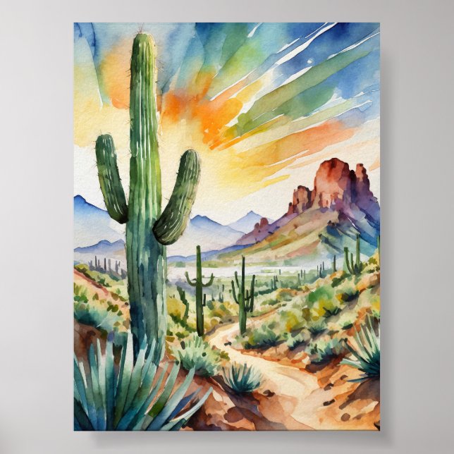 Saguaro Watercolor Art Print (Front)