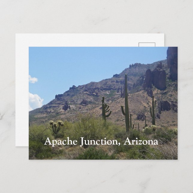 Saguaros and Mountains Postcard (Front/Back)