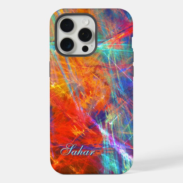 Sahar - Custom Name, Multi-Coloured Textures iPhone Case (Back)