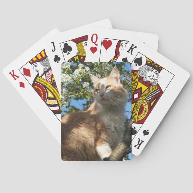 Sahara Cat In A Tree Playing Cards (Back)
