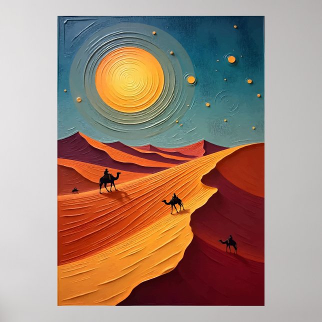 Sahara Desert – Endless Dunes of Gold Poster (Front)