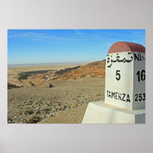 Sahara milestone, Tunisia Poster