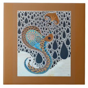 Sahara Pearls Tribal Exotic Peacock Ceramic Tile