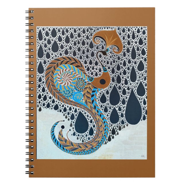 Sahara Pearls Tribal Exotic Peacock Notebook (Front)