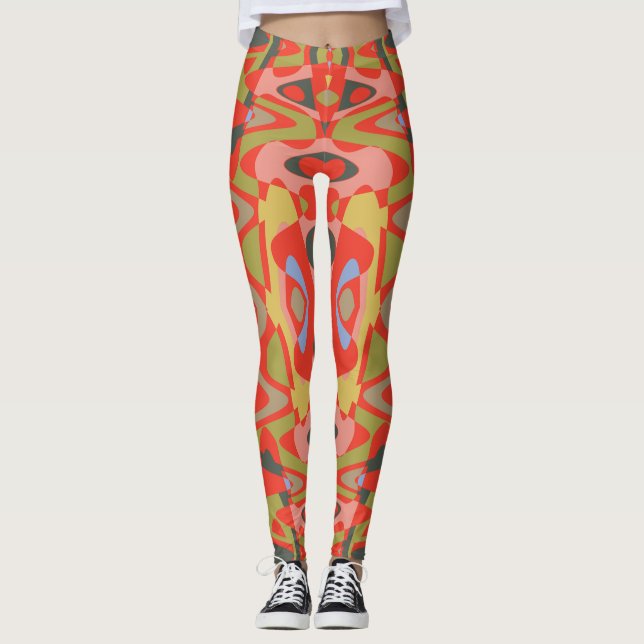 Sahara Rhythm Abstract Leggings (Front)