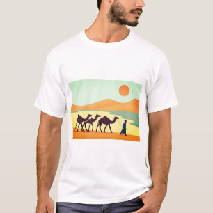 Saharan Caravan  – Minimalist Moroccan desert art T-Shirt