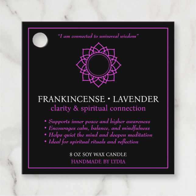 Sahasrara Crown Chakra Candle Label (Front)