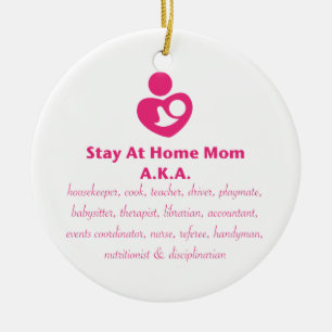 SAHM Heart Ceramic Ornament