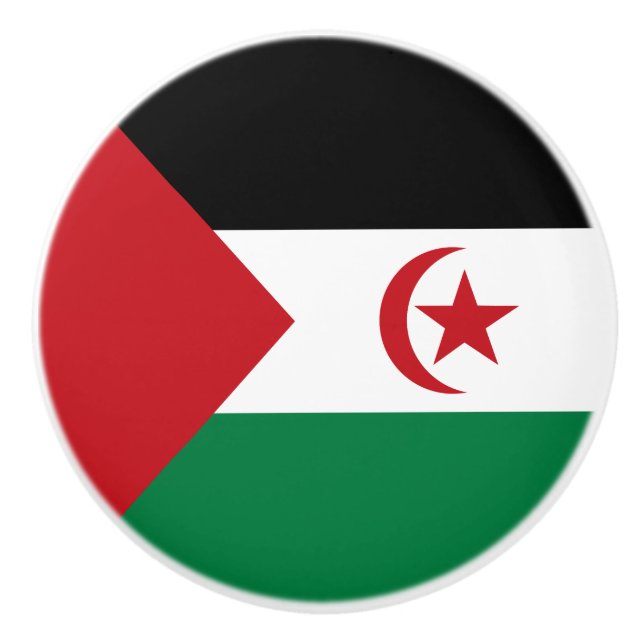 Sahrawi Arab Democratic Republic Flag Ceramic Knob (Front)