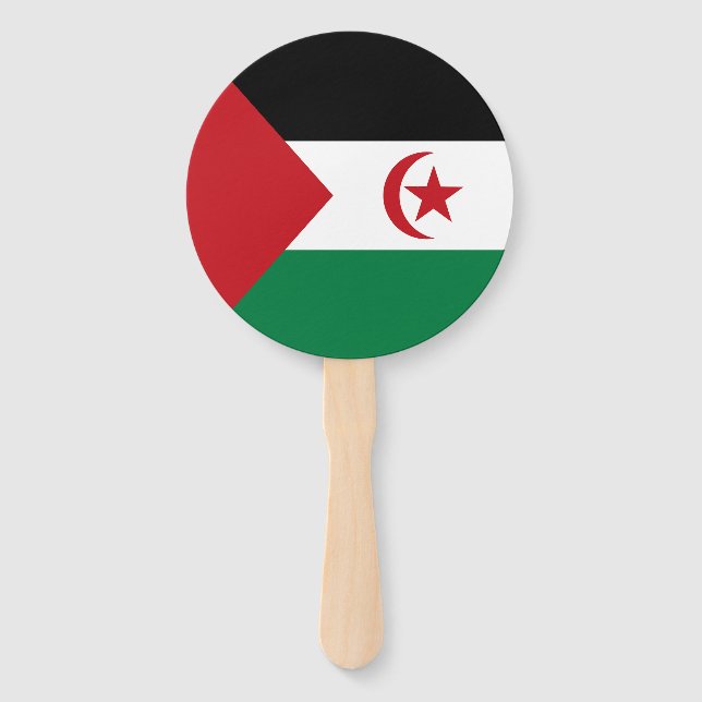 Sahrawi Arab Democratic Republic Flag Hand Fan (Front)