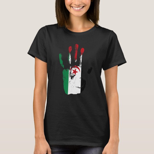 Sahrawi Arab Democratic Republic Flag Hand Men Wom T-Shirt (Front)