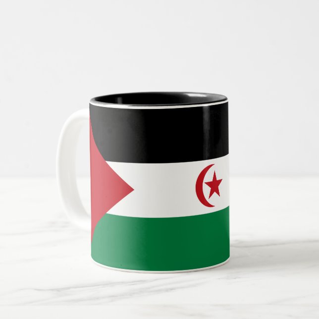 Sahrawi Arab Democratic Republic Flag Two-Tone Coffee Mug (Front Left)