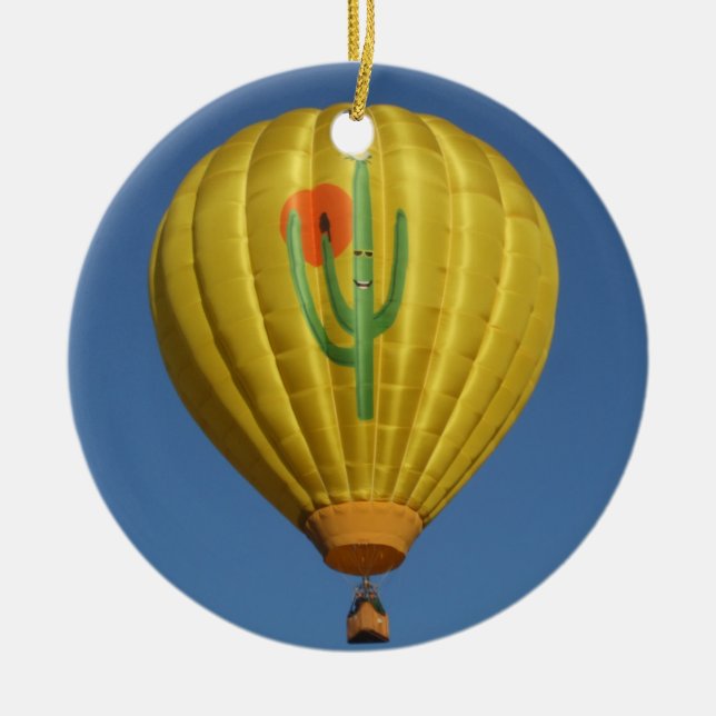 Sahuaro Sunrise Balloon Ceramic Tree Decoration (Front)