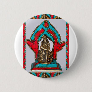 Sai Baba of Sirdi 6 Cm Round Badge