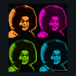 Sai Baba Pop Art Poster<br><div class="desc">If you honour your mother,  the Mother of the Universe will guard you against harm.  Sai Baba</div>