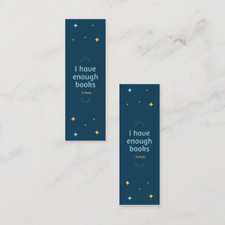 Said Nobody Bookmark Mini Business Card