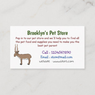 Saiga antelope cartoon illustration business card
