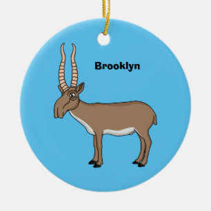 Saiga antelope cartoon illustration ceramic ornament