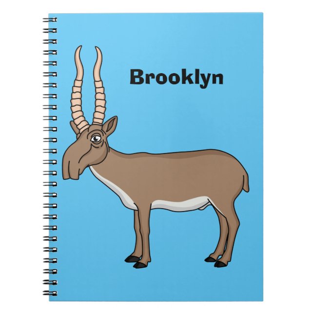 Saiga antelope cartoon illustration notebook (Front)
