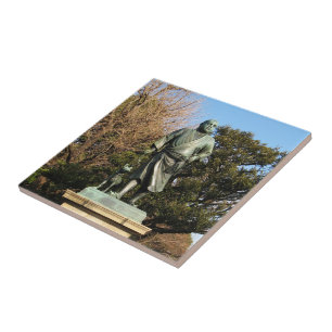 Saigo Takamori (The Last Samurai) & Dog Statue Ceramic Tile