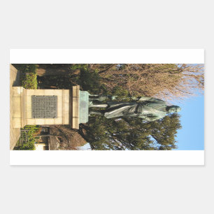 Saigo Takamori (The Last Samurai) & Dog Statue Rectangular Sticker