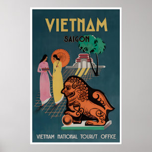 Saigon Art Vietnam Travel Poster Vietnamese Gift
