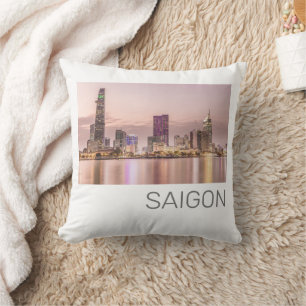 Saigon Ho Chi Minh City HCMC Vietnam Sunset Cushion