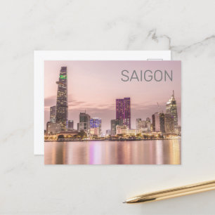 Saigon Ho Chi Minh City HCMC Vietnam Sunset Holiday Postcard