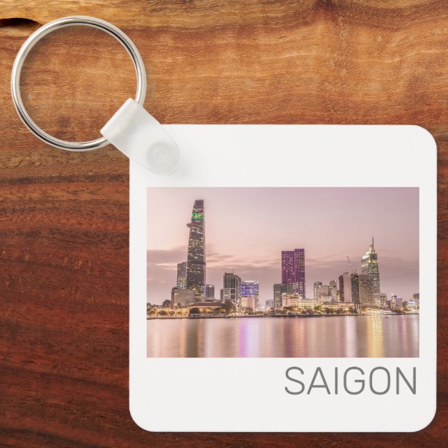 Saigon Ho Chi Minh City HCMC Vietnam Sunset Key Ring (Front)