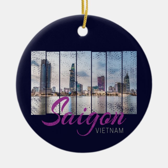 Saigon (Ho-Chi-Minh-Stadt) HCMC Vietnam Souvenir Ceramic Ornament (Front)