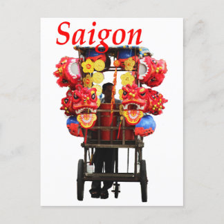 Saigon Vietnam - Happy New Year Lion dance 2024 Holiday Postcard