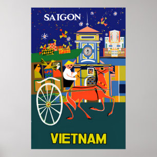 Saigon, Vietnam travel poster