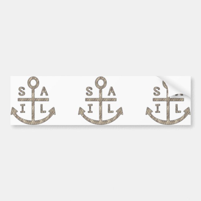 Sail Anchor Bumper Sticker (Front)