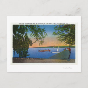 Sail and Motor Boats at Roseland Park Scene Postcard