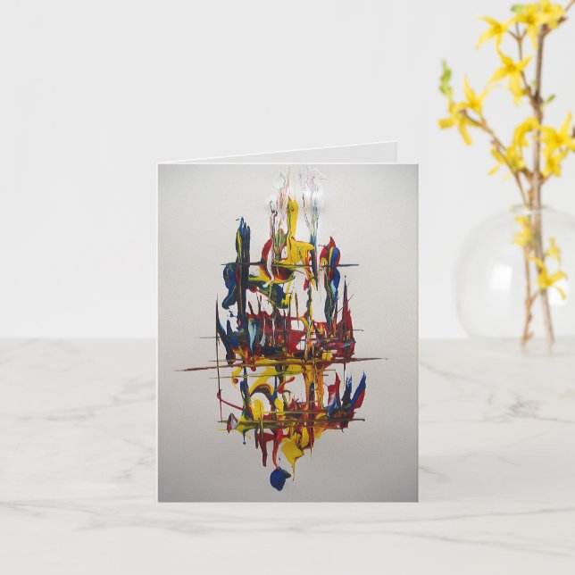 Sail Away Abstract Card (Yellow Flower)
