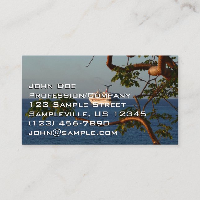 Sail Away at Sunset I Cruise Vacation Business Card (Front)