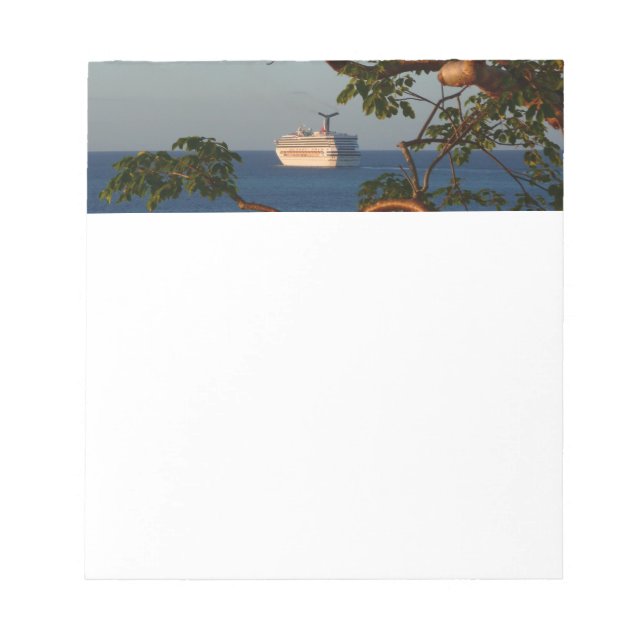 Sail Away at Sunset I Cruise Vacation Notepad (Front)