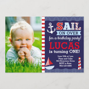 Sail Away Boy's Nautical Birthday Invitation