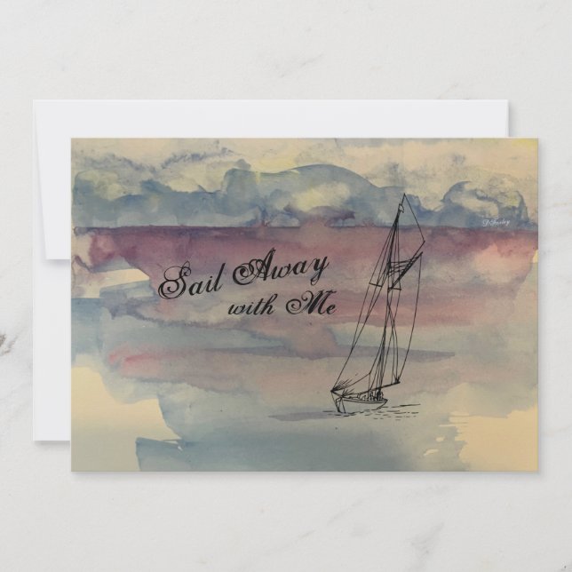 Sail Away Flat Thank You Card (Front)