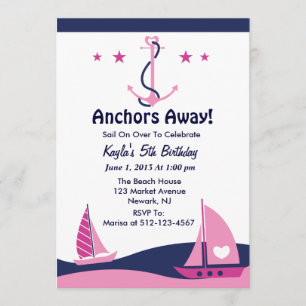 Sail Away Girl Invitation
