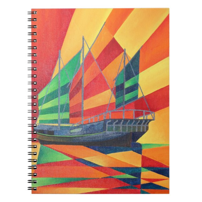Sail Away Junk Pleasure Boat Notebook (Front)