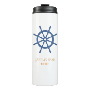 Sail Away Nautical Beach Personalised Name Thermal Tumbler