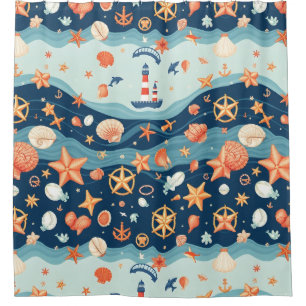 Sail Away Nautical Shower Curtain