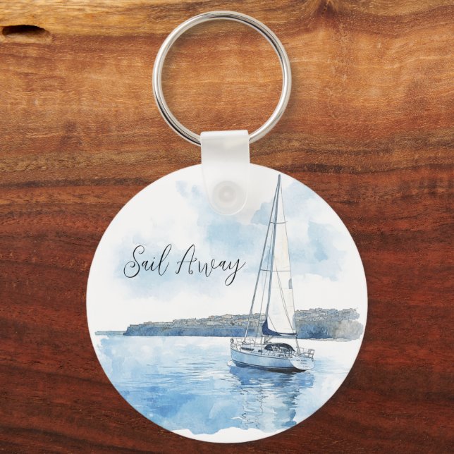 Sail Away Ocean View Key Ring (Front)