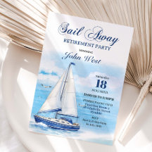 Sail Away Retirement Party Nautical Boat Yacht 
