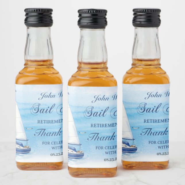 Sail Away Retirement Party Nautical Boat Yacht  Liquor Bottle Label (Bottles)