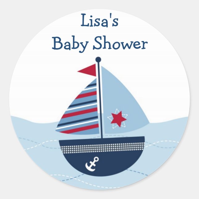 Sail Away Sailboat Envelope Seals Stickers (Front)